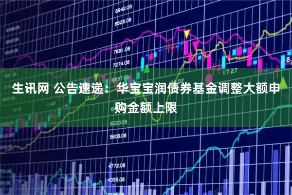 生讯网 公告速递：华宝宝润债券基金调整大额申购金额上限